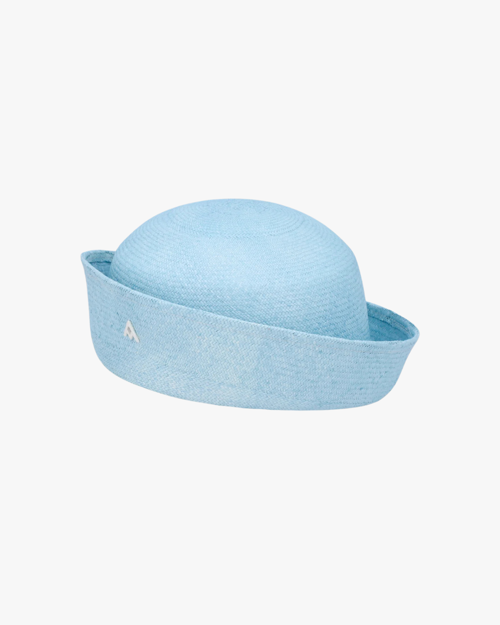 Straw Beret Pillbox Light Blue