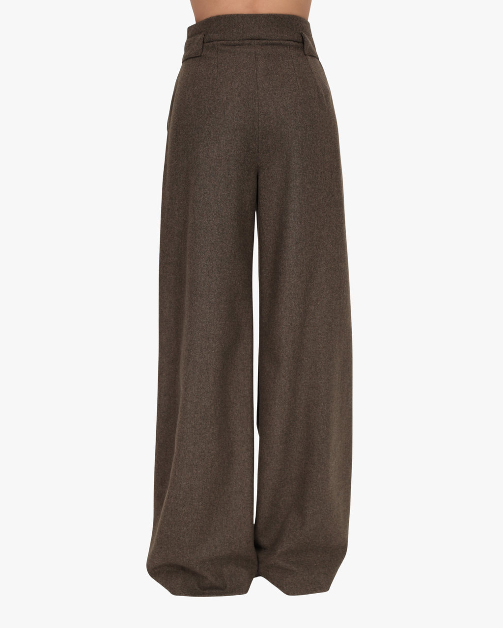 Waist Wool Pants In Green