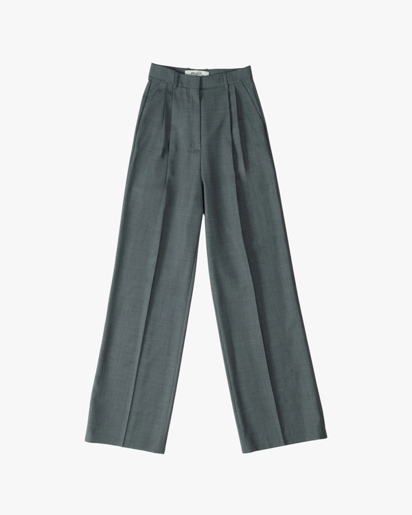 Pleated Straight-Leg Trousers Eje Grey