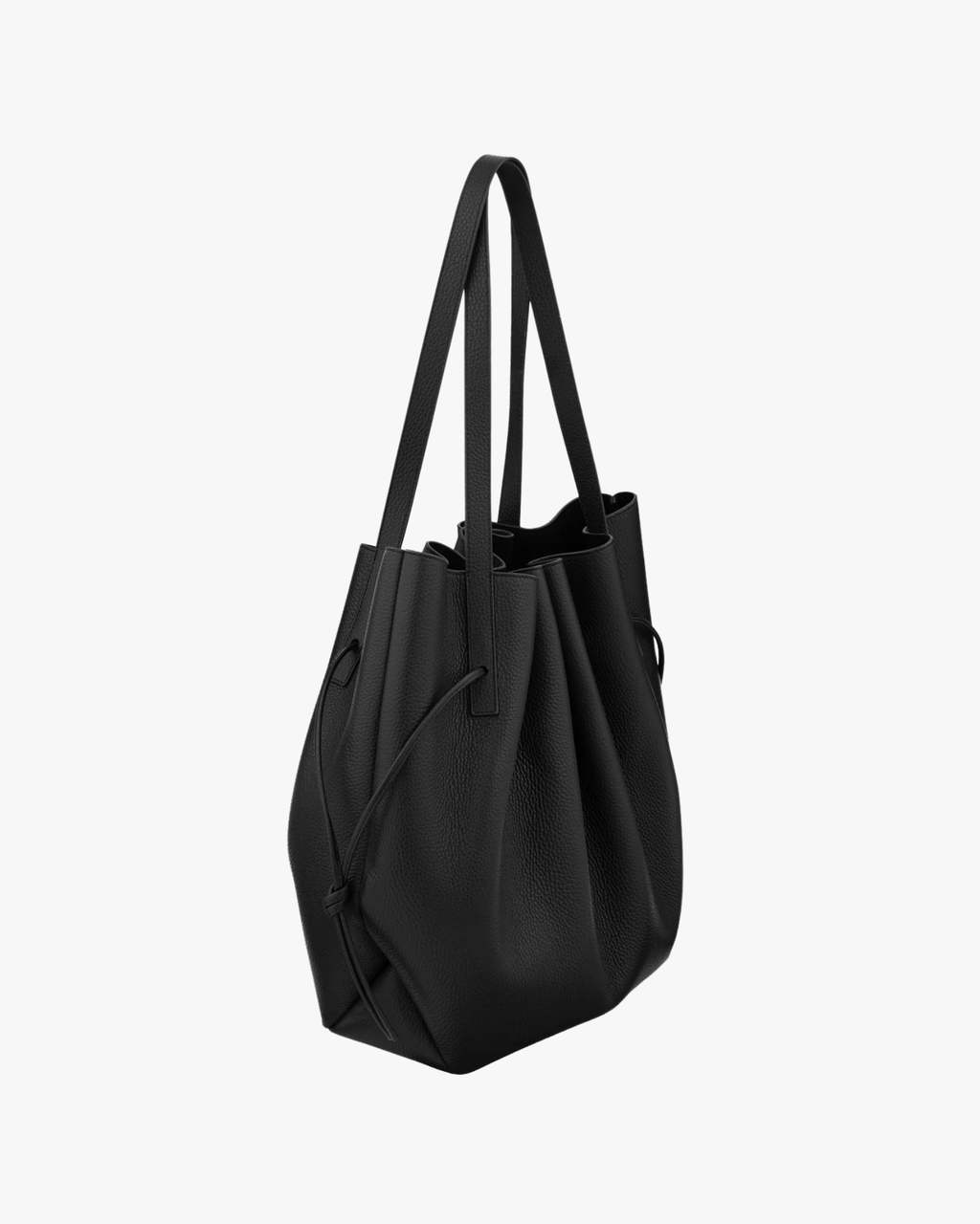 Drawstring Tote Scallop Black