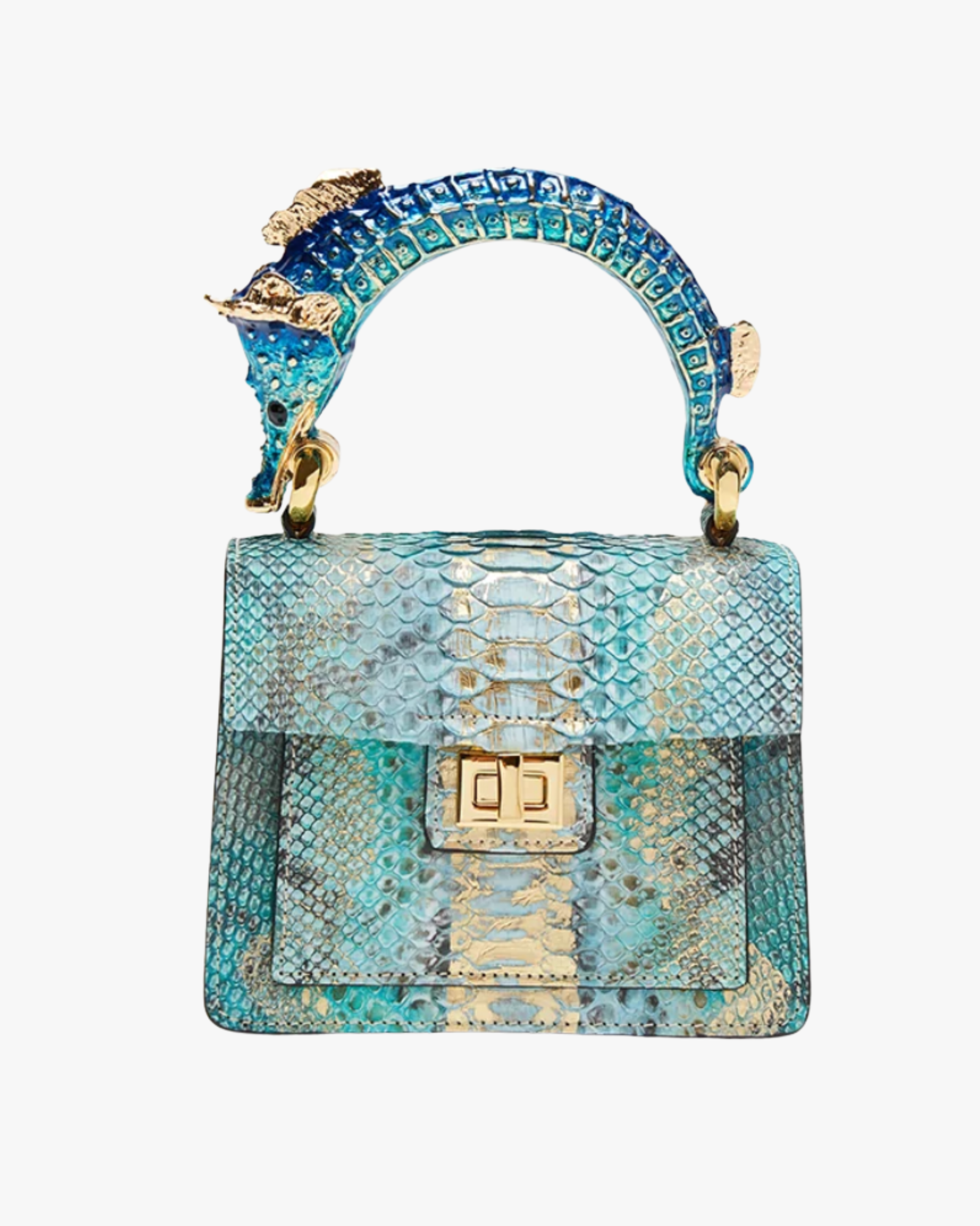 Art Bag Seahorse Light Blue Handle Bag