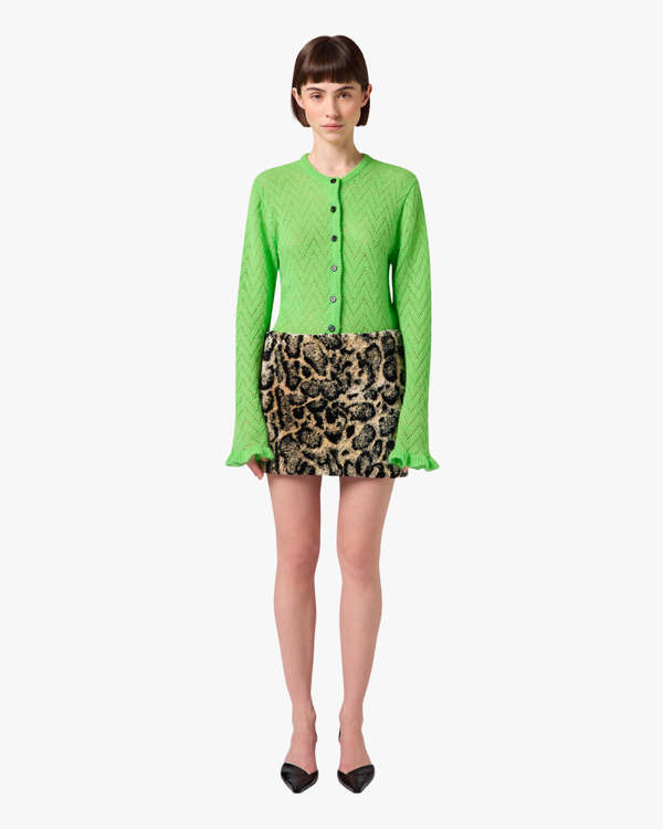 Mini Skirt Leopard Jacquard
