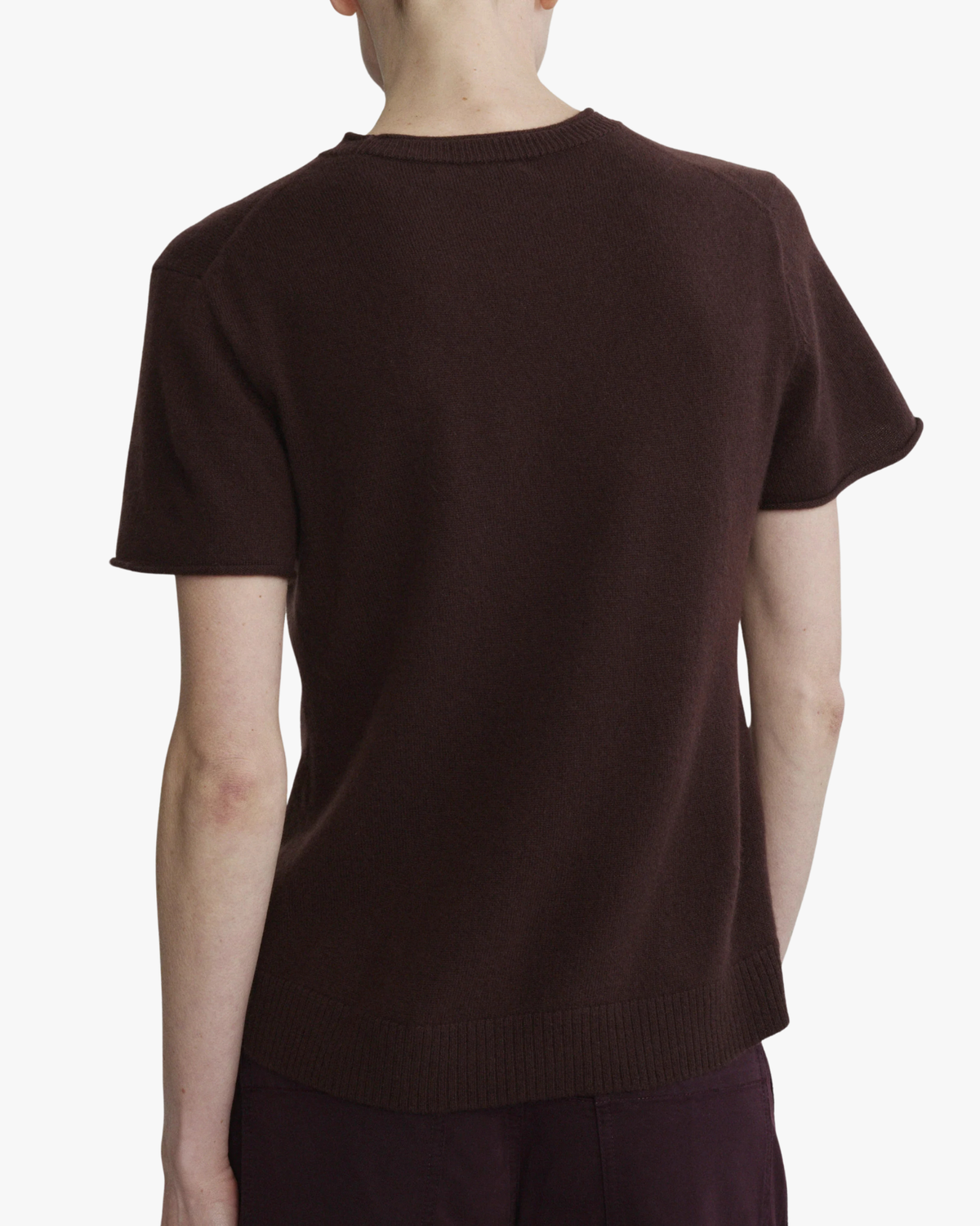 Cashmere Knit T-Shirt Brown