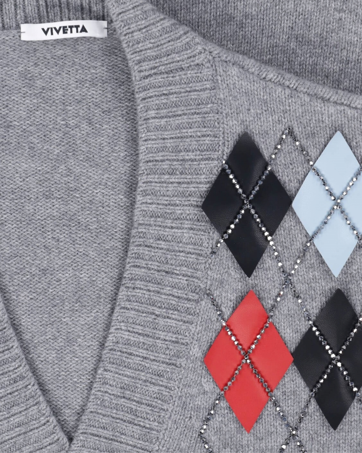 Cardigan Argyle Grey