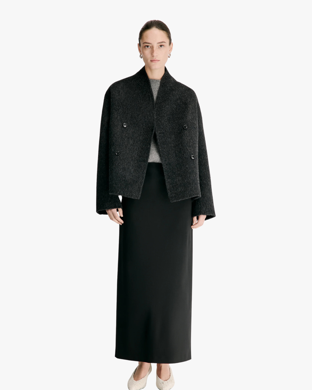Double Breasted Jacket Wes Anthracite Melange