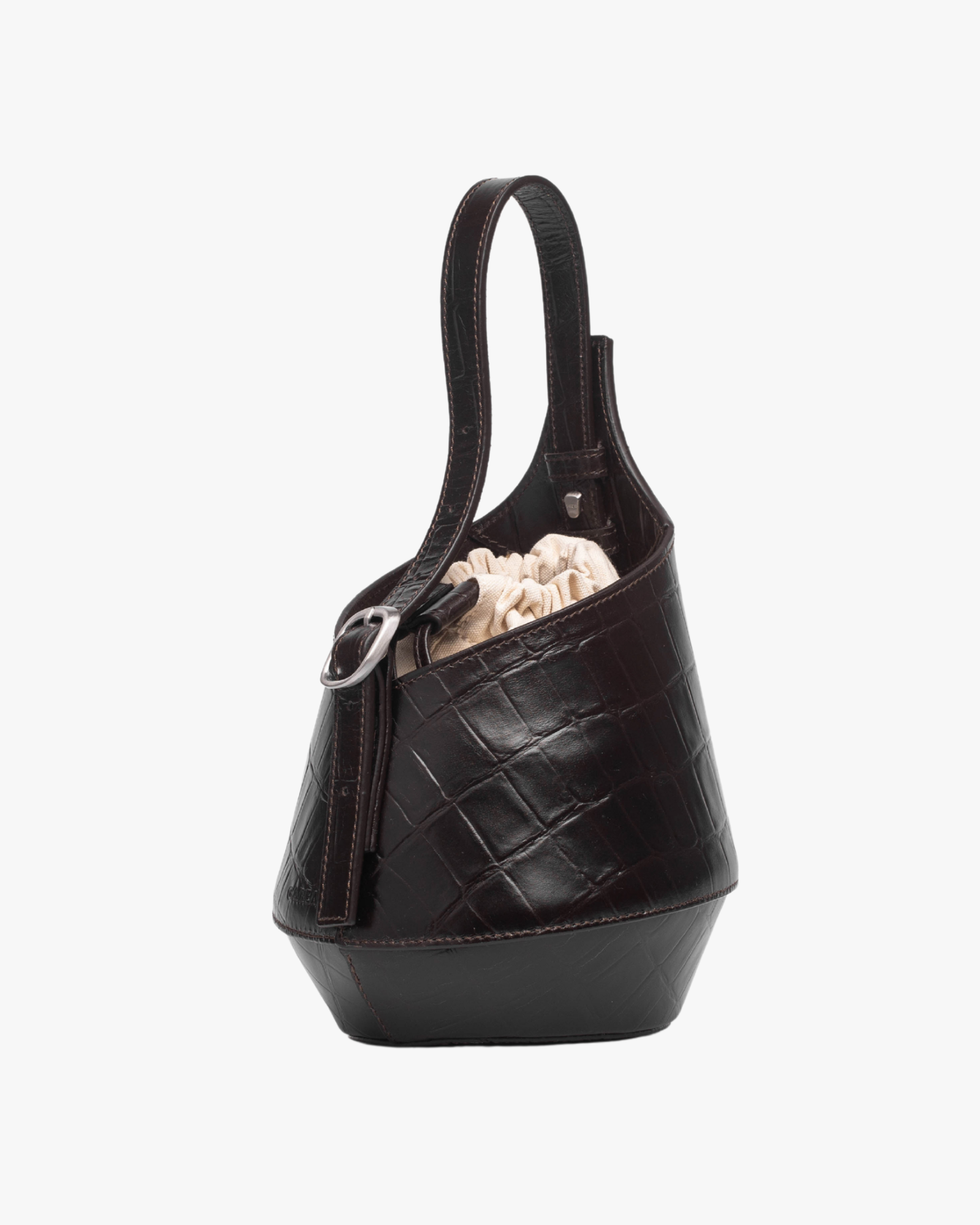 Bucket Bag Lerna Petit Croco Chocolate