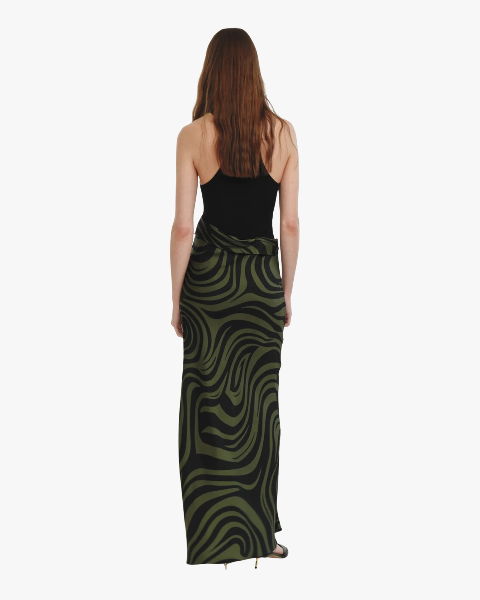 Jordyn Maxi Dress Black Midnight Green Swirl