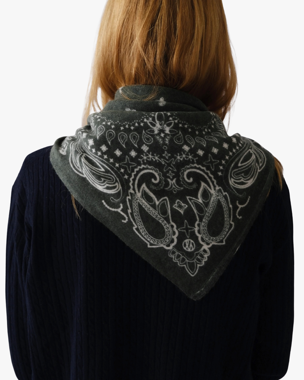 Paisley Cashmere Scarf Green