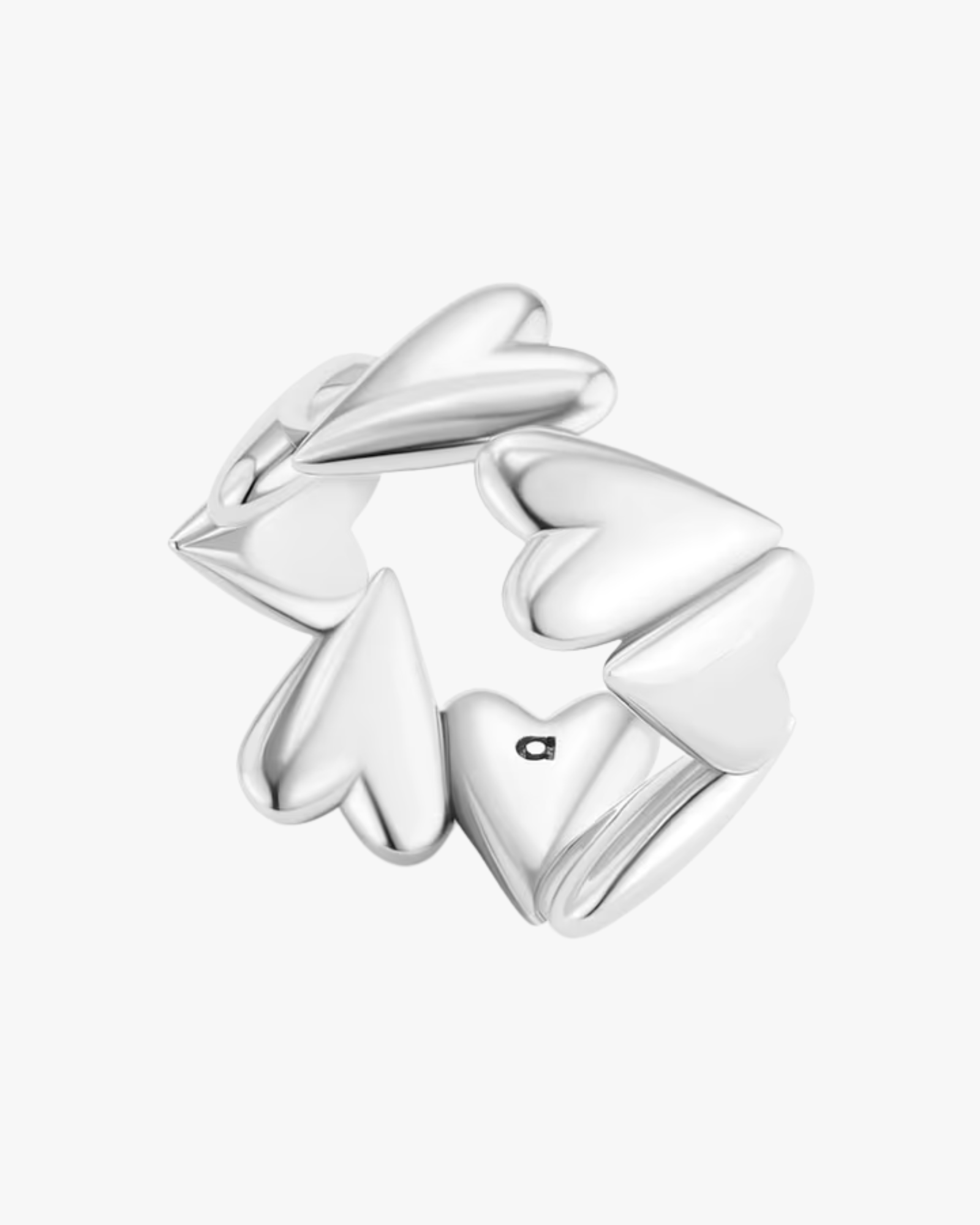 Dancing Hearts Ring Silver