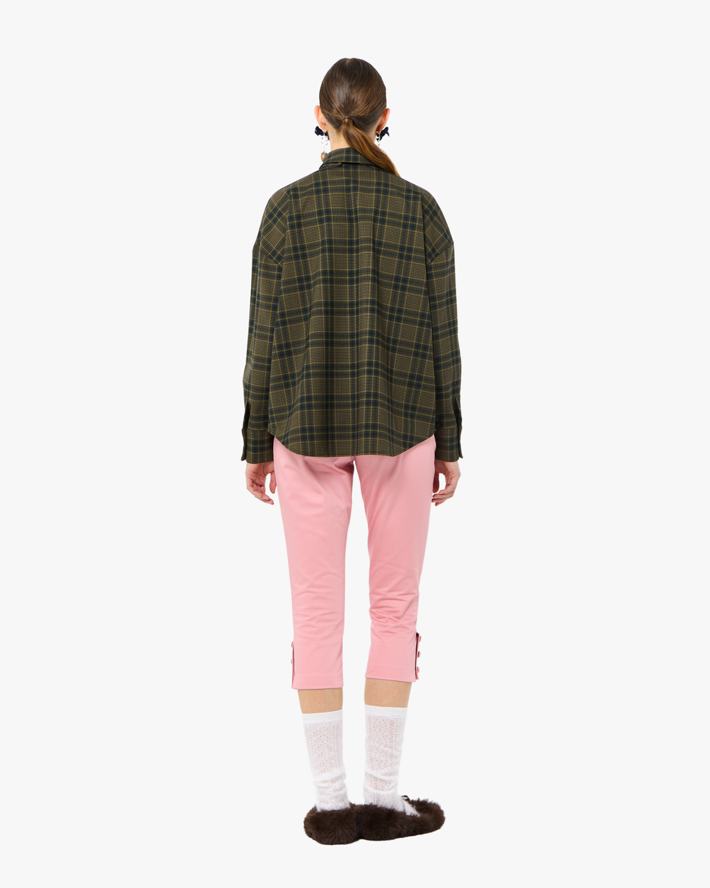 Oversized Blouse With Large Bow Green