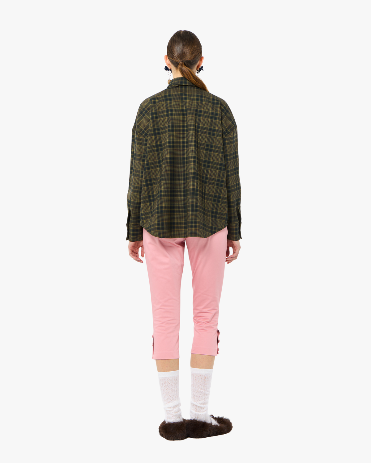 Oversized Blouse With Large Bow Green