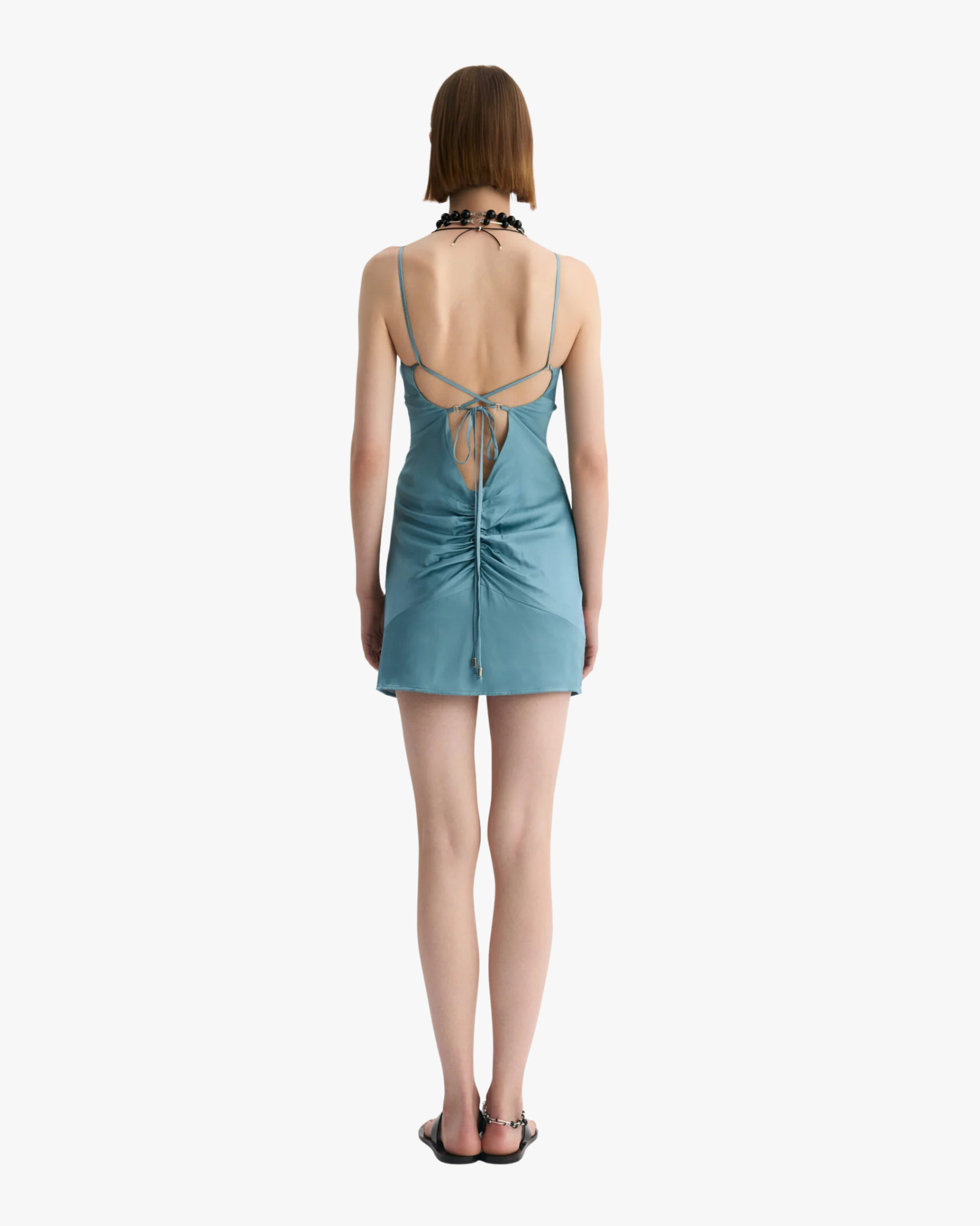 Idola Dress Mini Open Back Blue