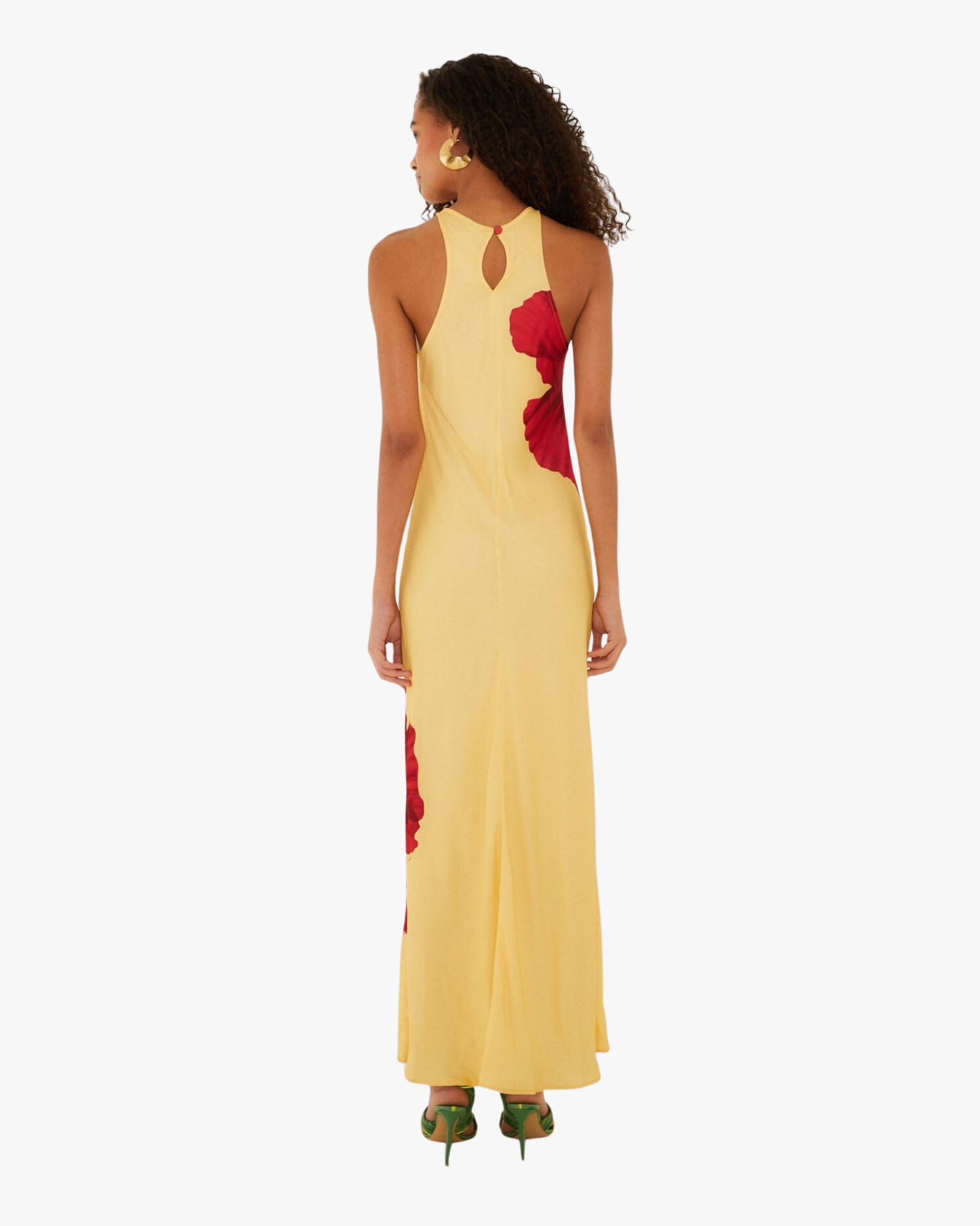 Maxi Dress Poppy Flowers Light Yellow