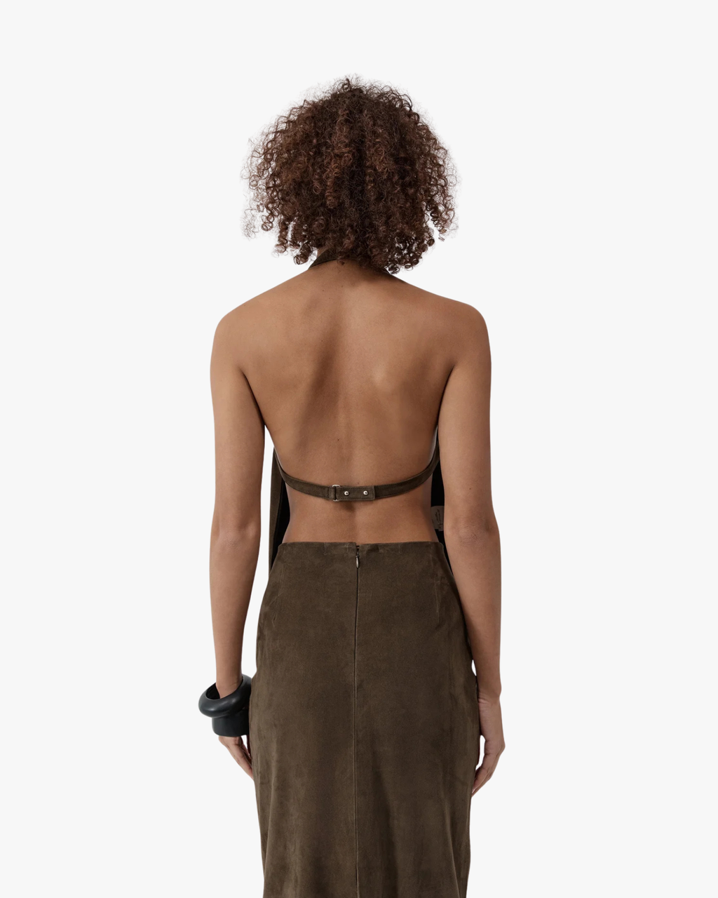 Suede Apron Top Khaki