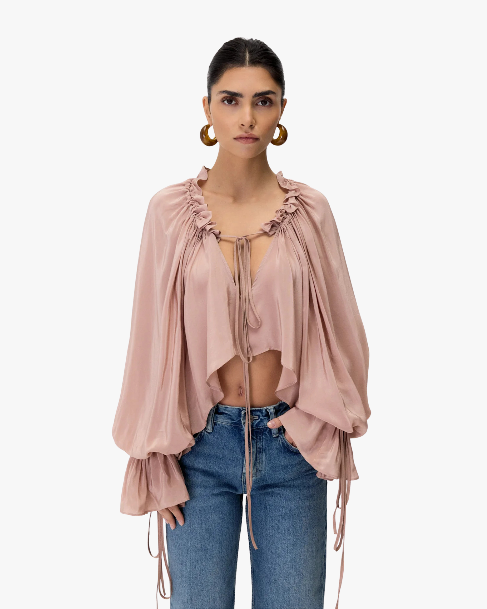 Teresa Blouse With Balloon Sleeves Rose