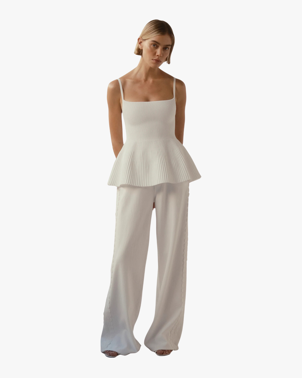 Alex Baggy Wide Leg Mid Rise 32" Jeans White