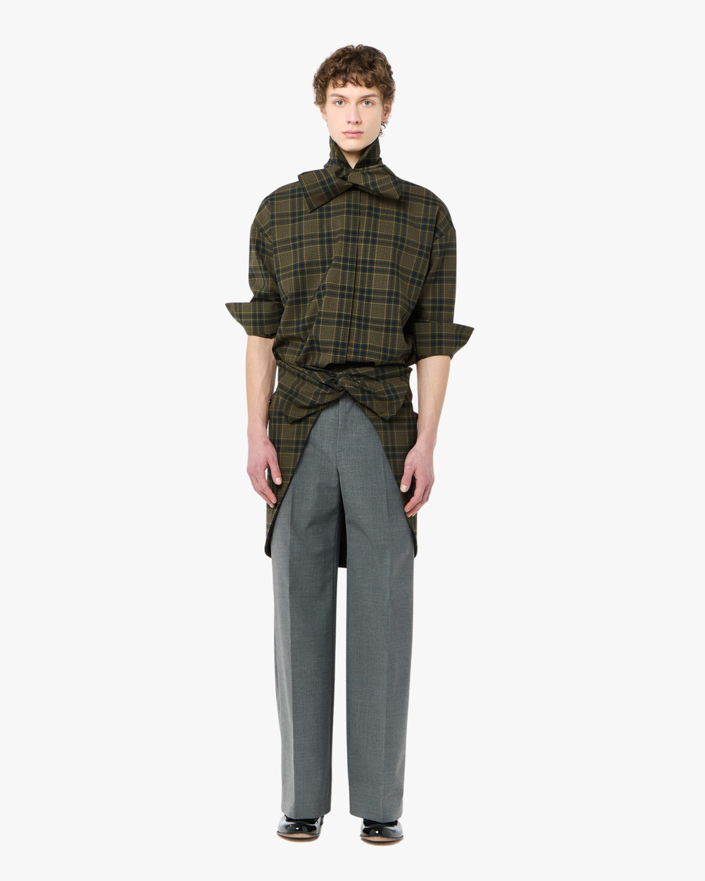 Long Trousers With Skirt Overlay