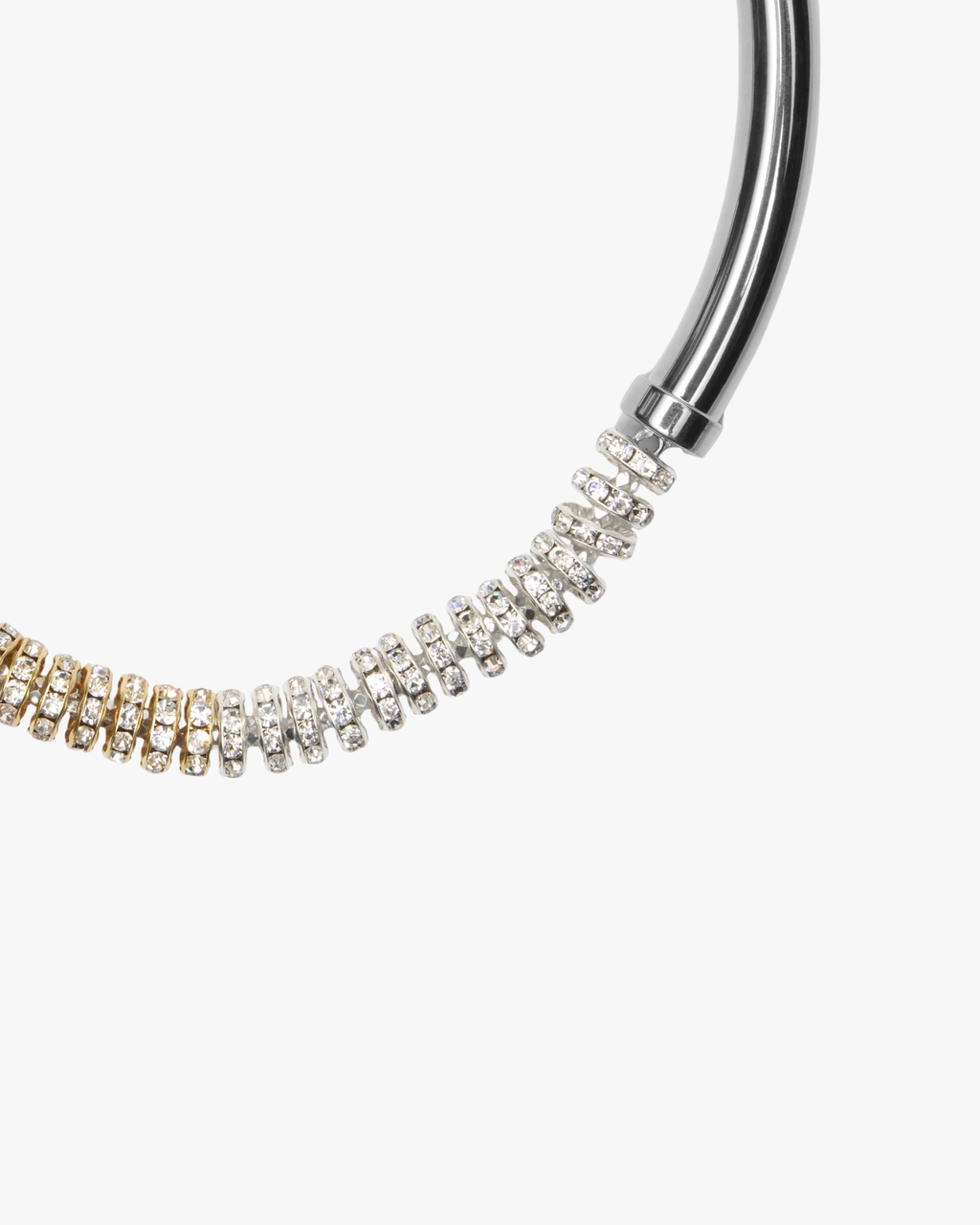 Necklace Crystal Glow With Crystals Gold And Silver