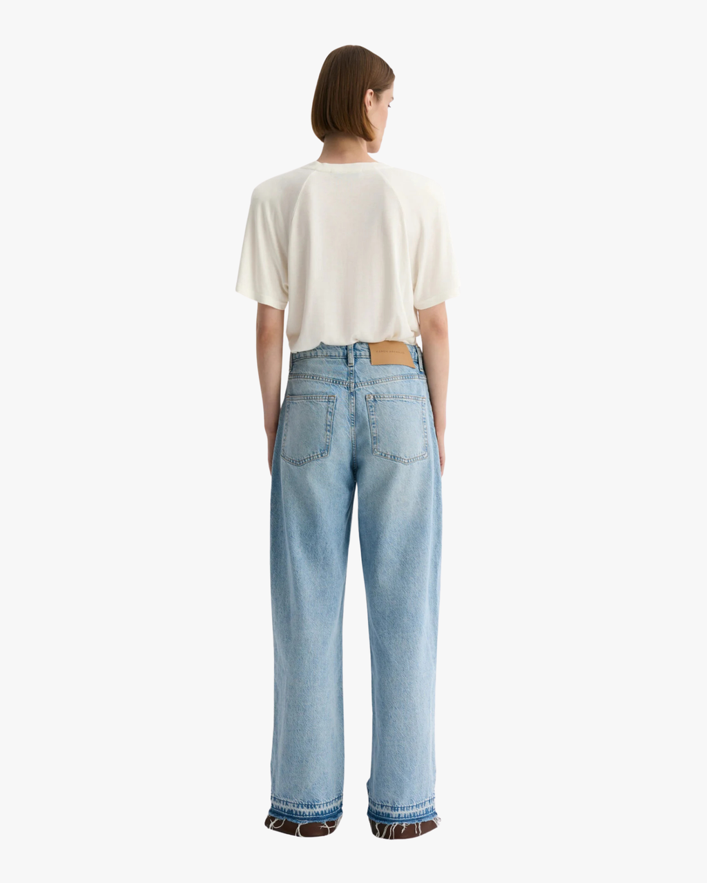 Masso Blue Jeans With Leather Details
