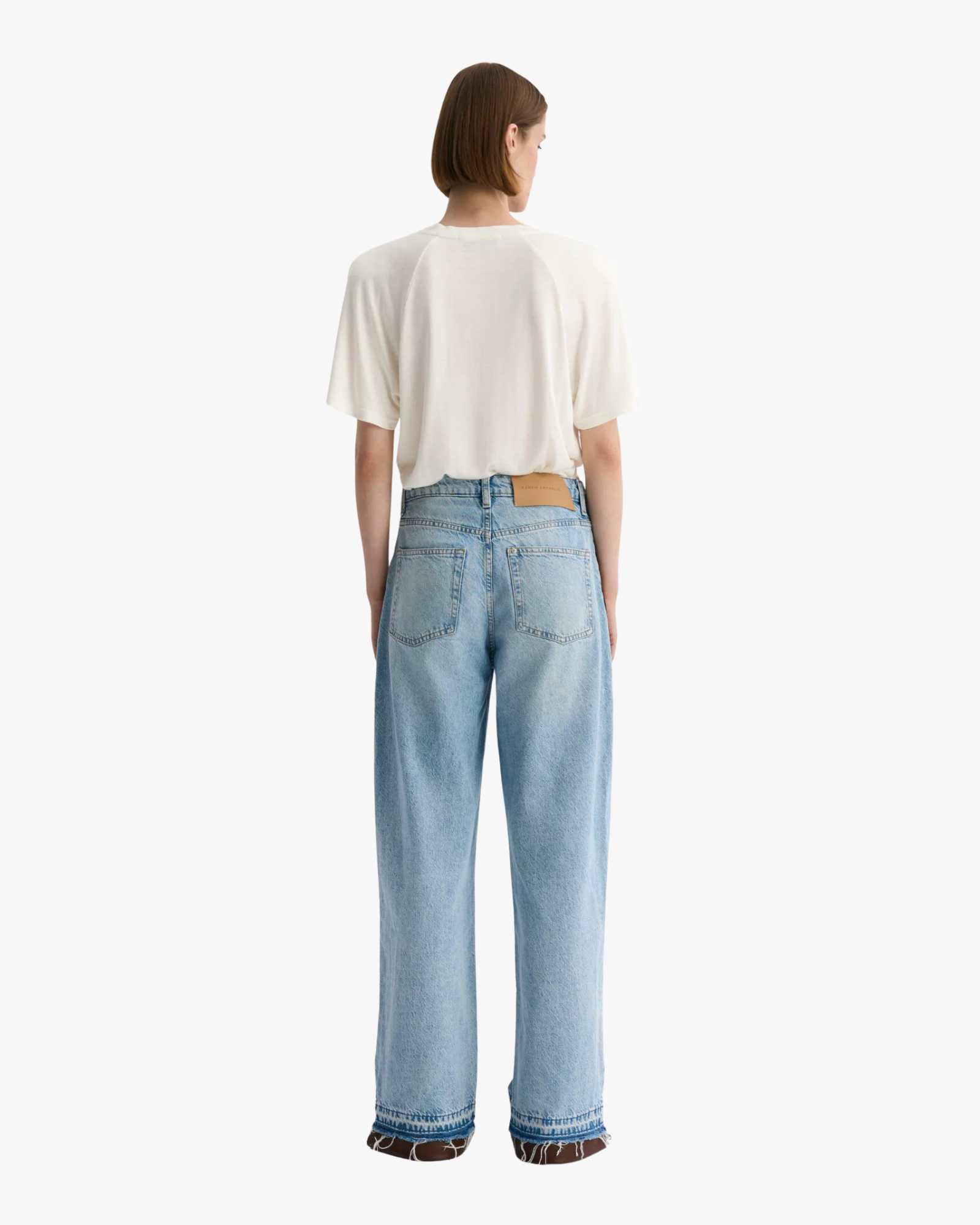 Masso Blue Jeans With Leather Details