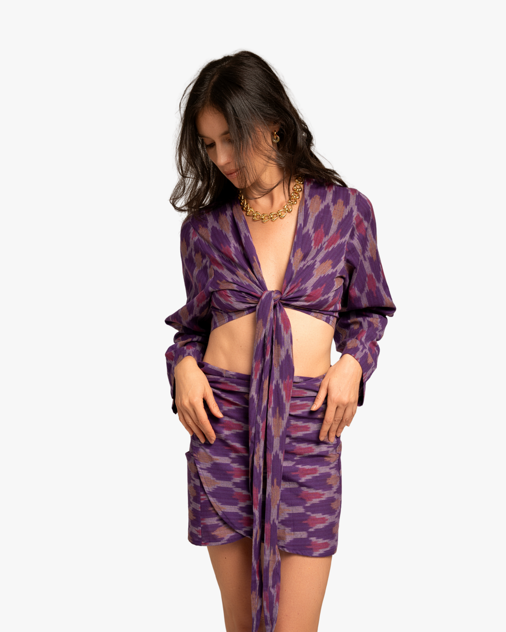 Jua Set, Crop Top And Mini Skirt Violet