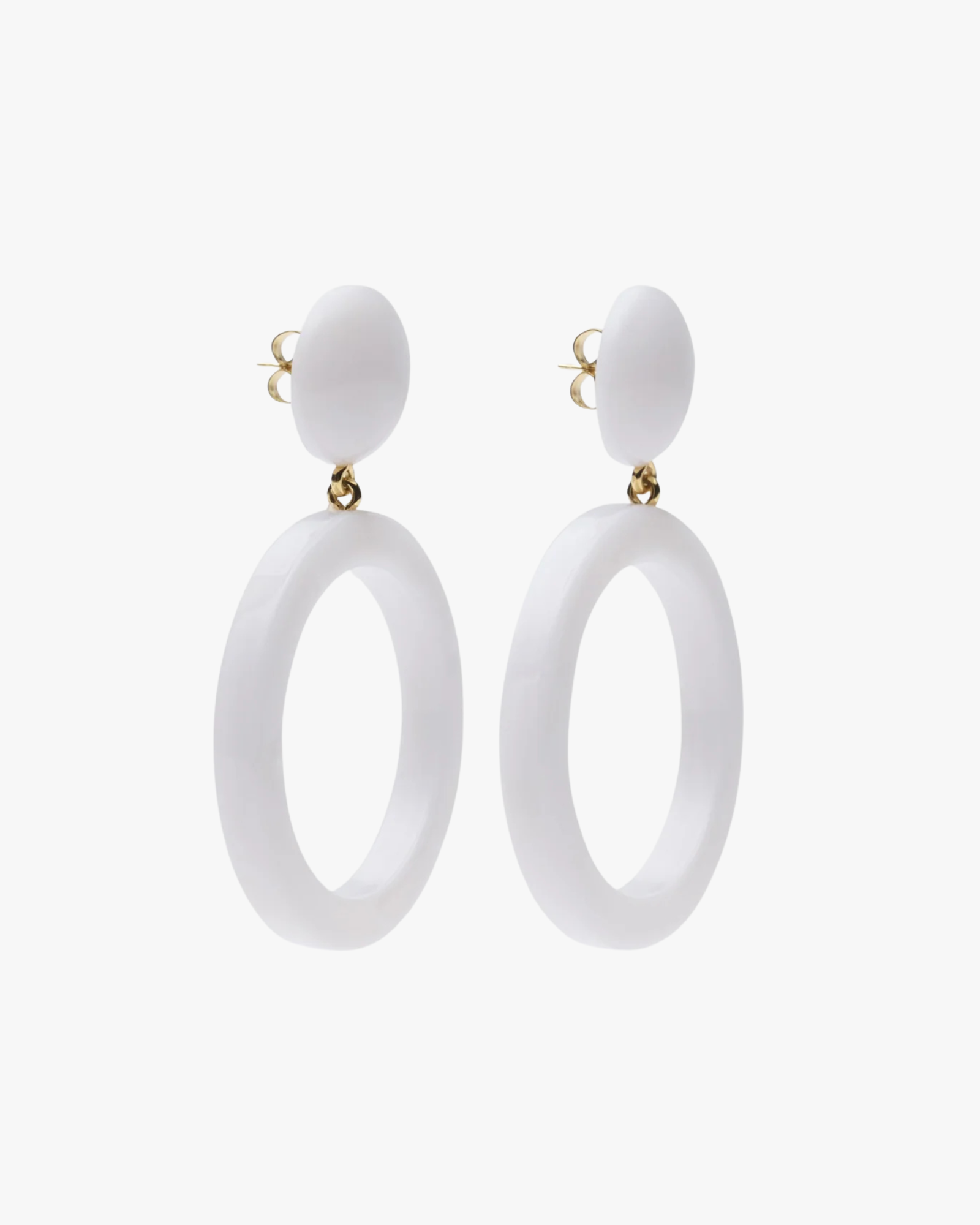 Earrings Icon Circle Resin White