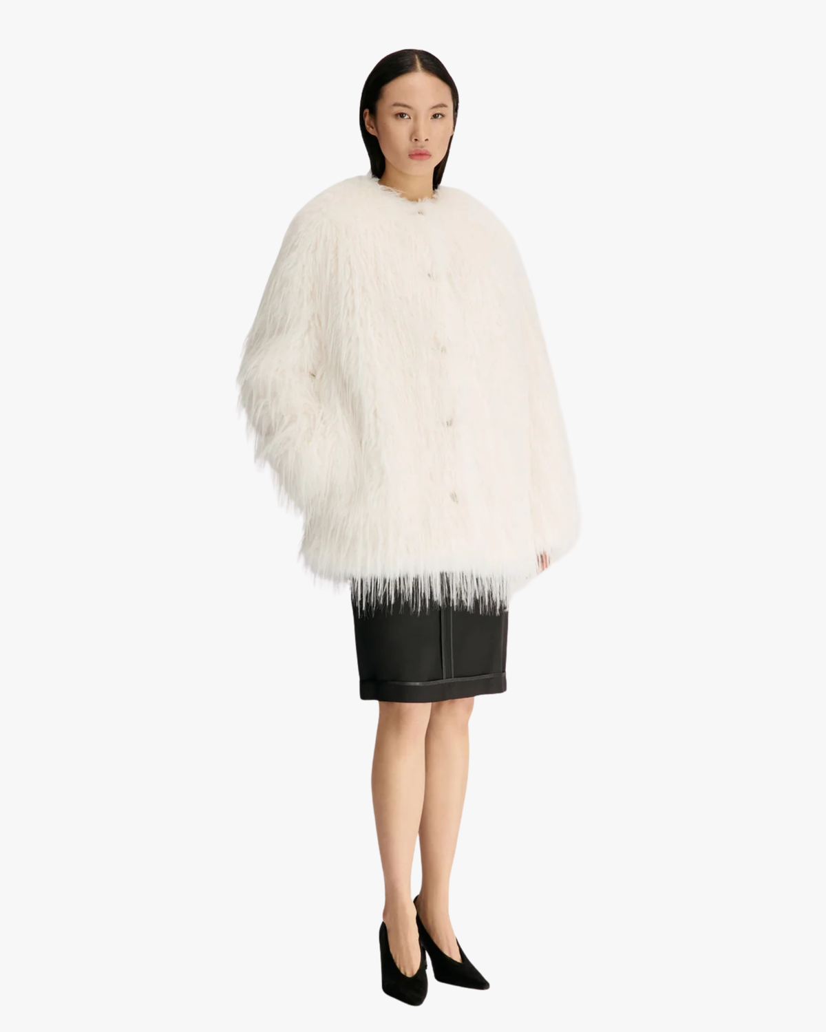 Short Coat Rowe Collarless Ivory