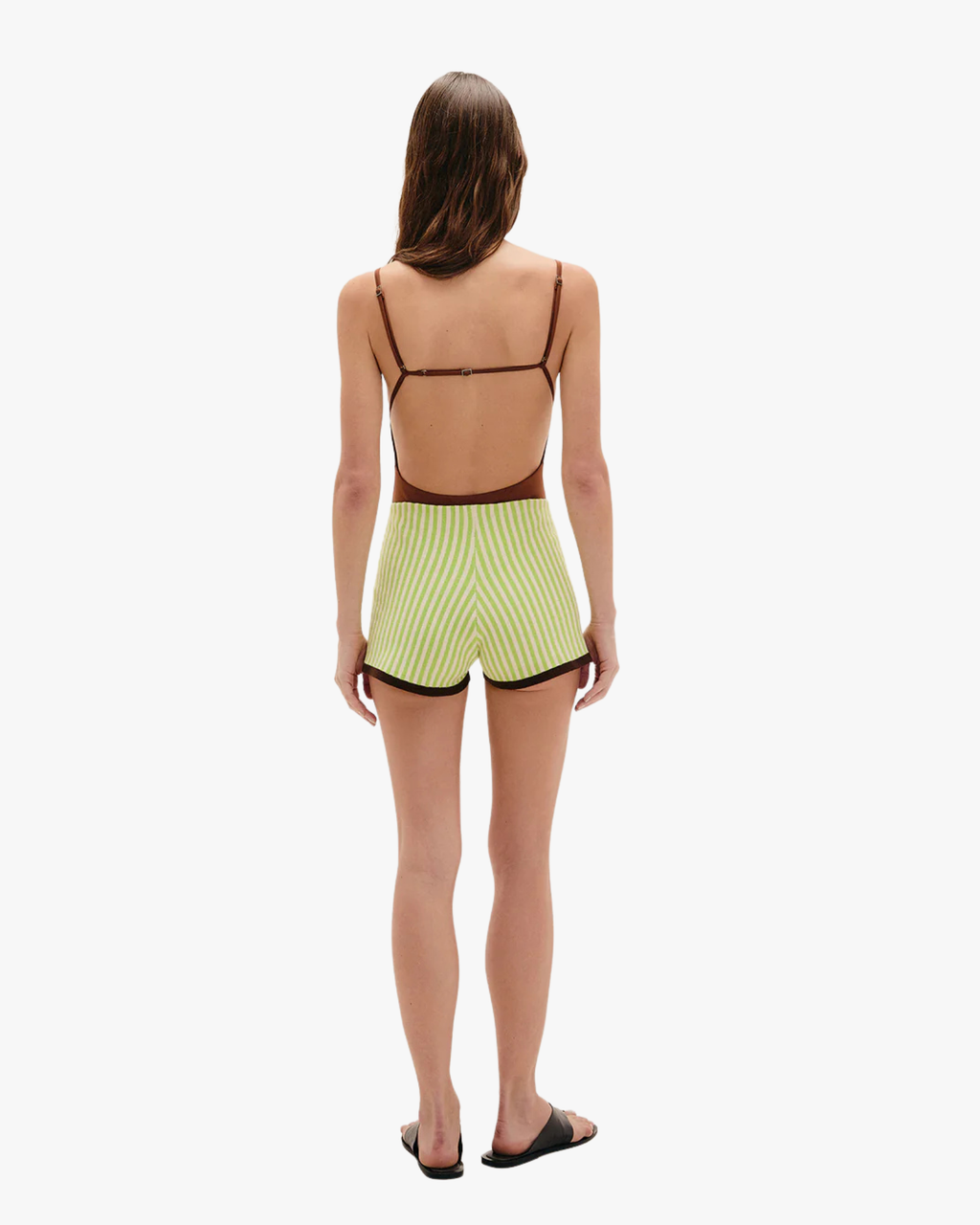 Knit Shorts Bella  Green Stripes
