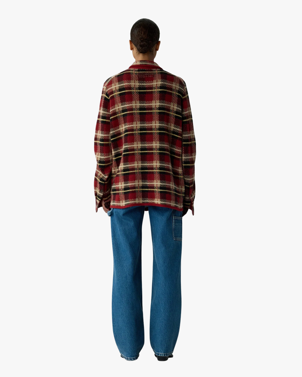 Plaid Cashmere Work Shirt Carmine