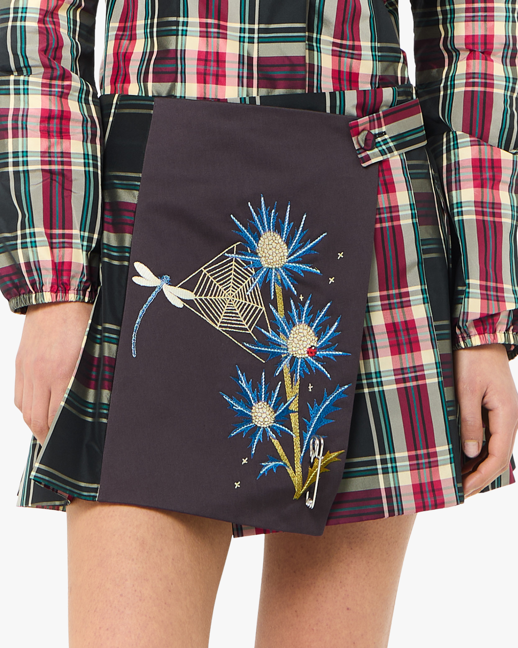 Mini Skirt Pleated With Embroidery