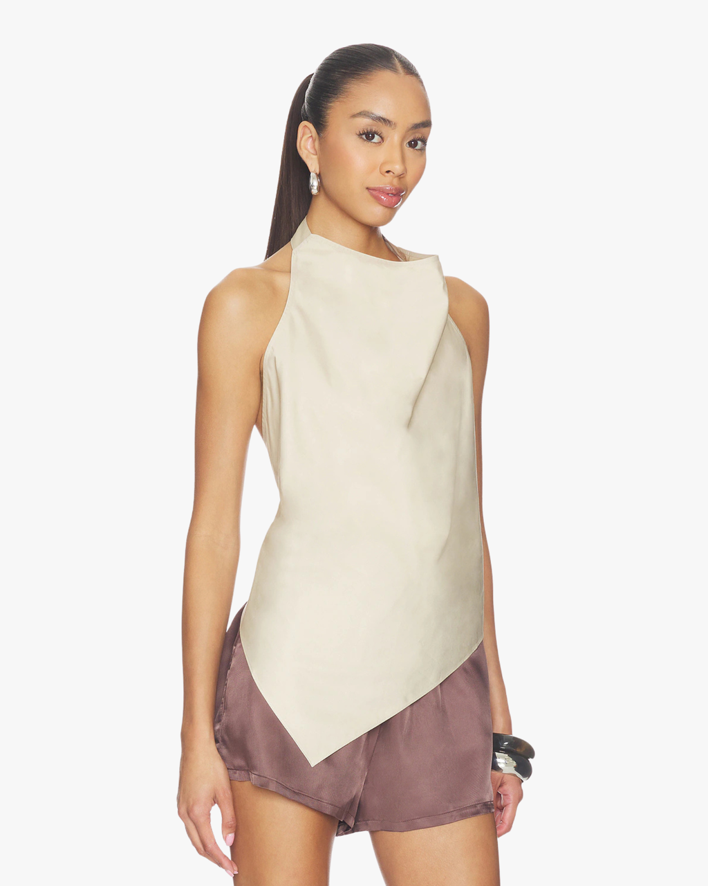 Cotton Halter Top Champagne