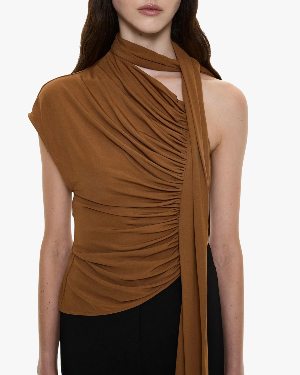 Scarf Top Vienna Jersey Cognac