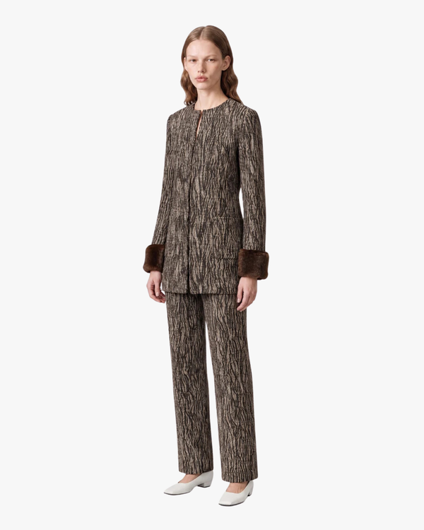 Silk-Blend Trousers Yoshitomo Tiger Brown