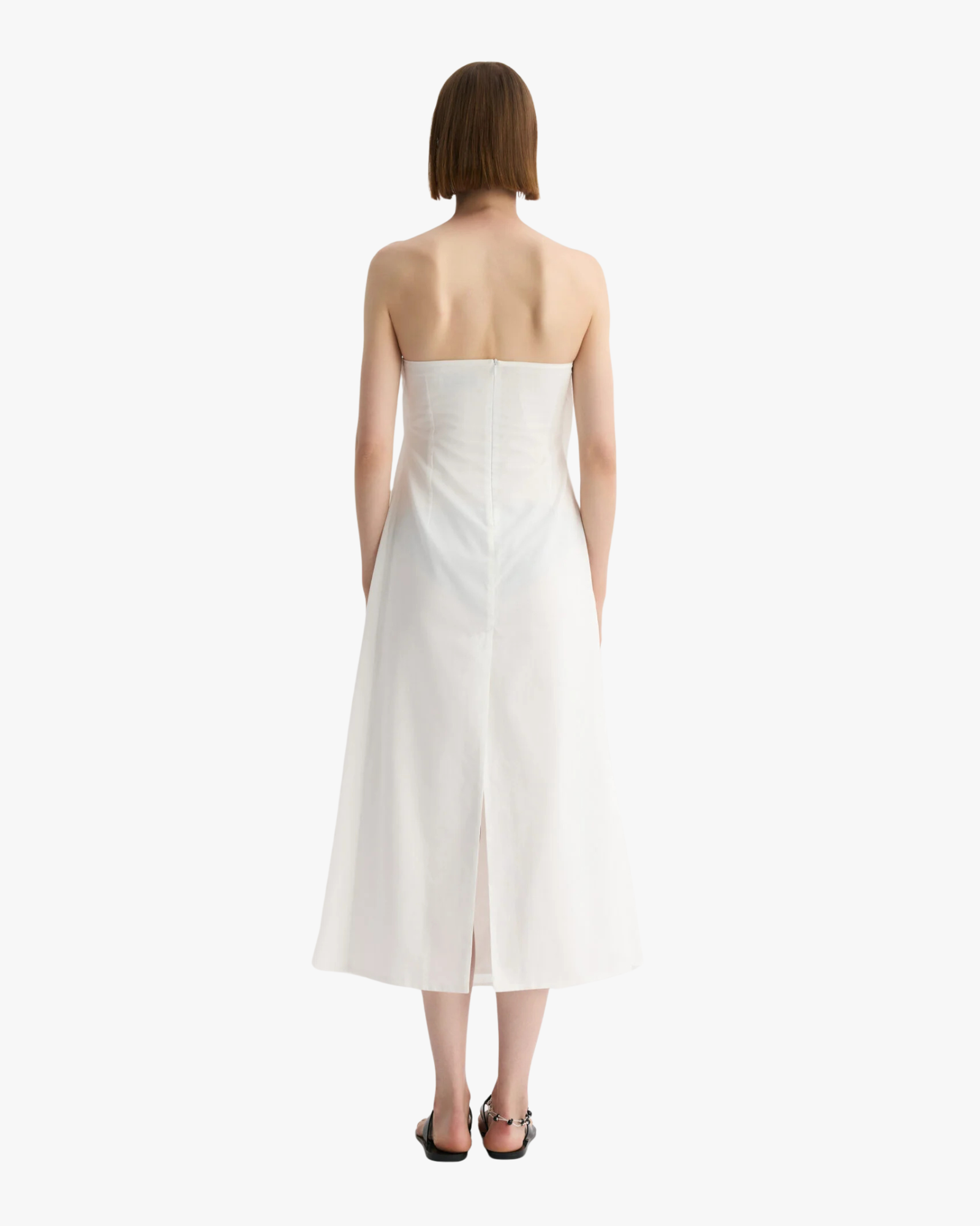 Dira Dress Midi Ecru