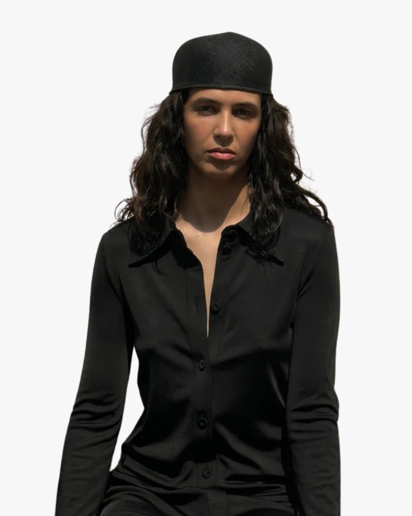 Cap Parasisal Straw Black