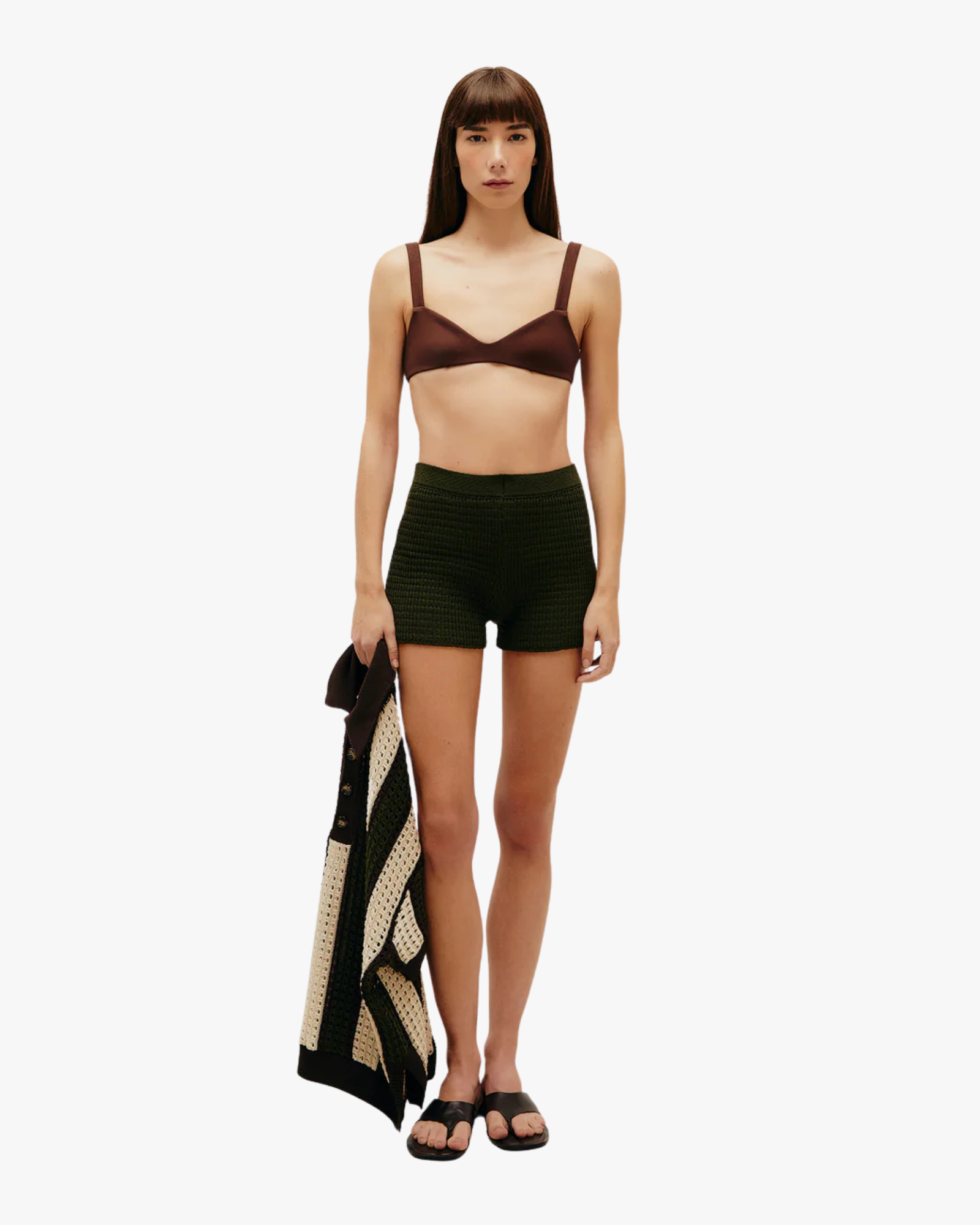 Lou Knit Shorts Olive Green