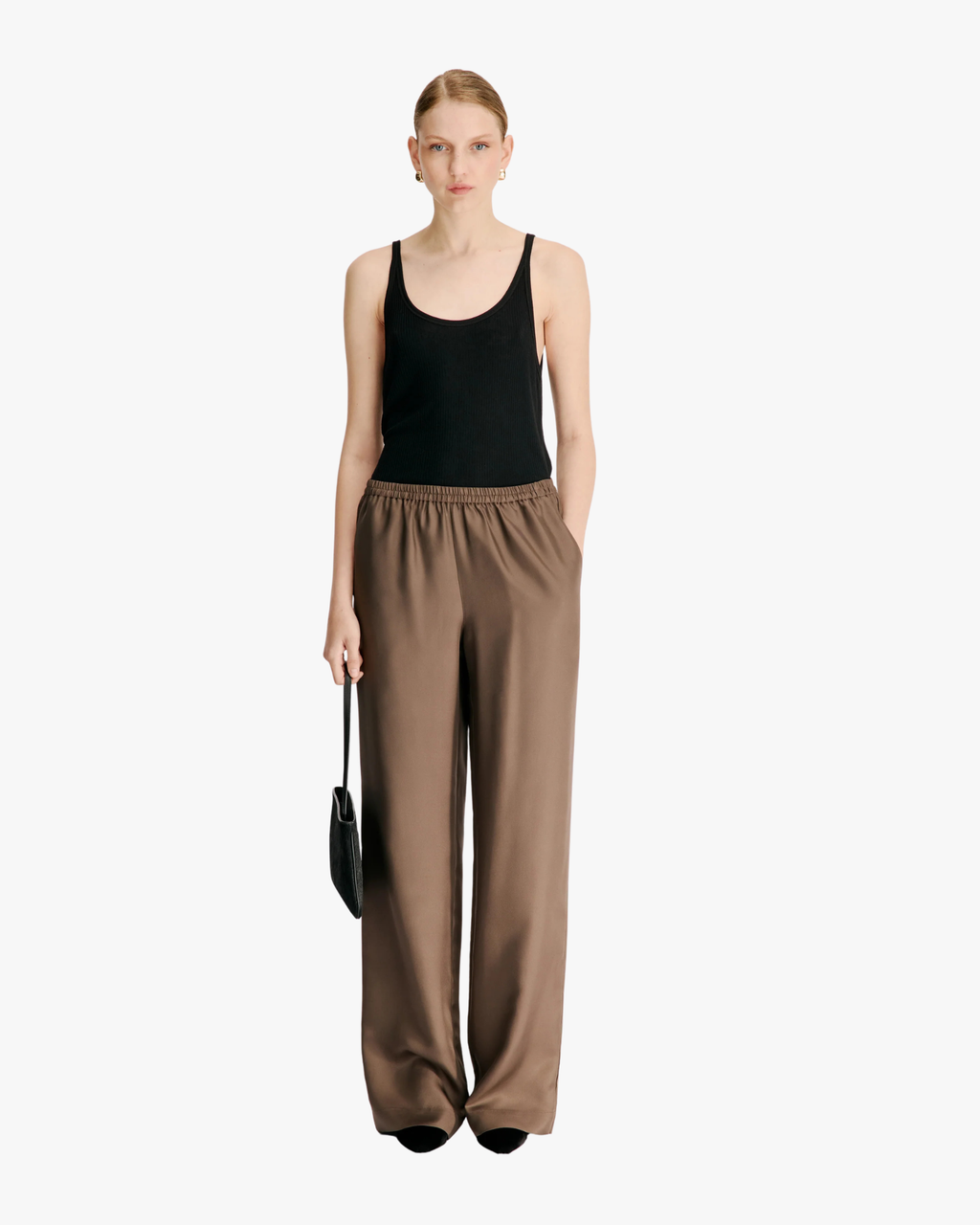 Wide Leg Pant Alera Lds Dark Brown