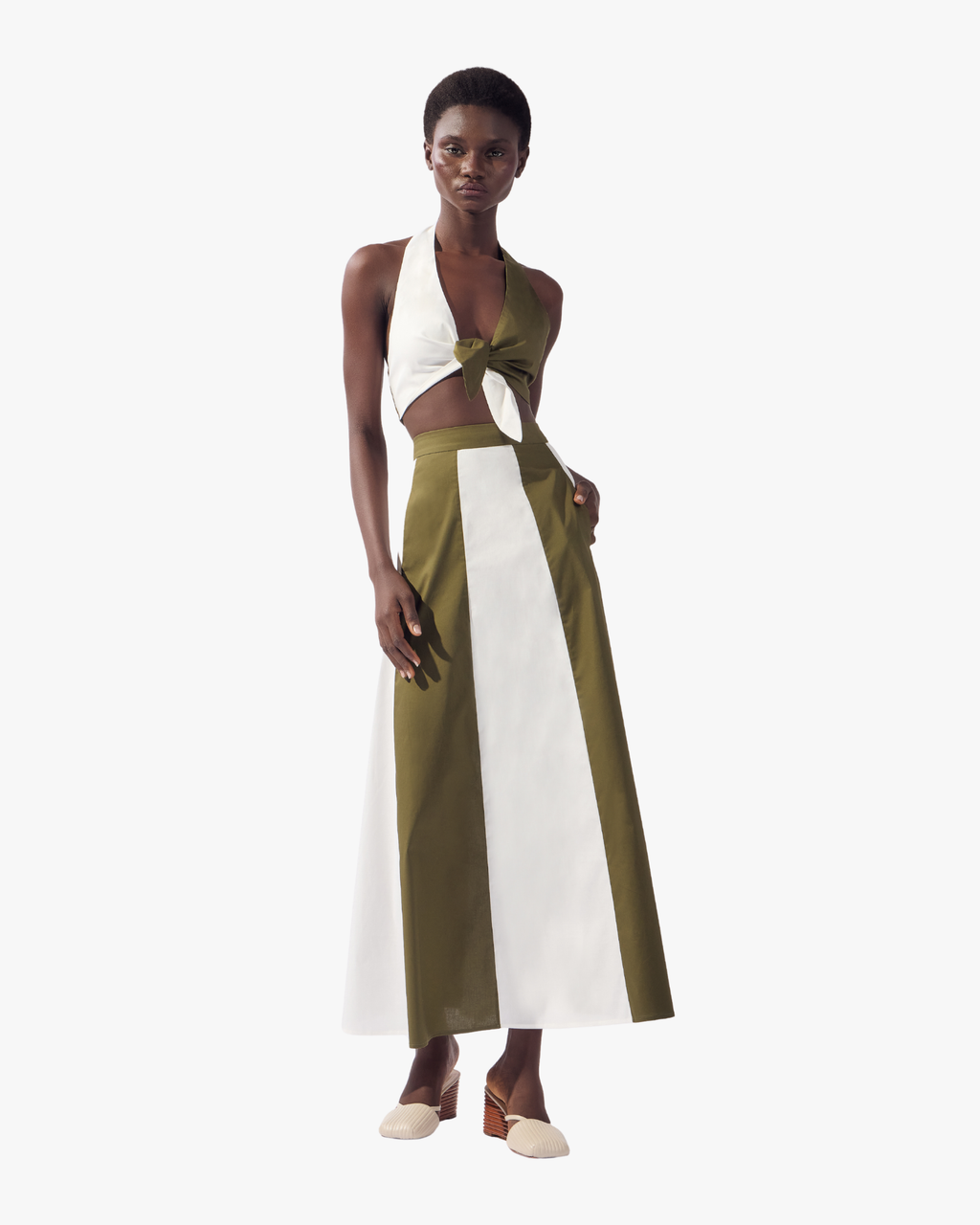 Bicolor Top & Skirt Set