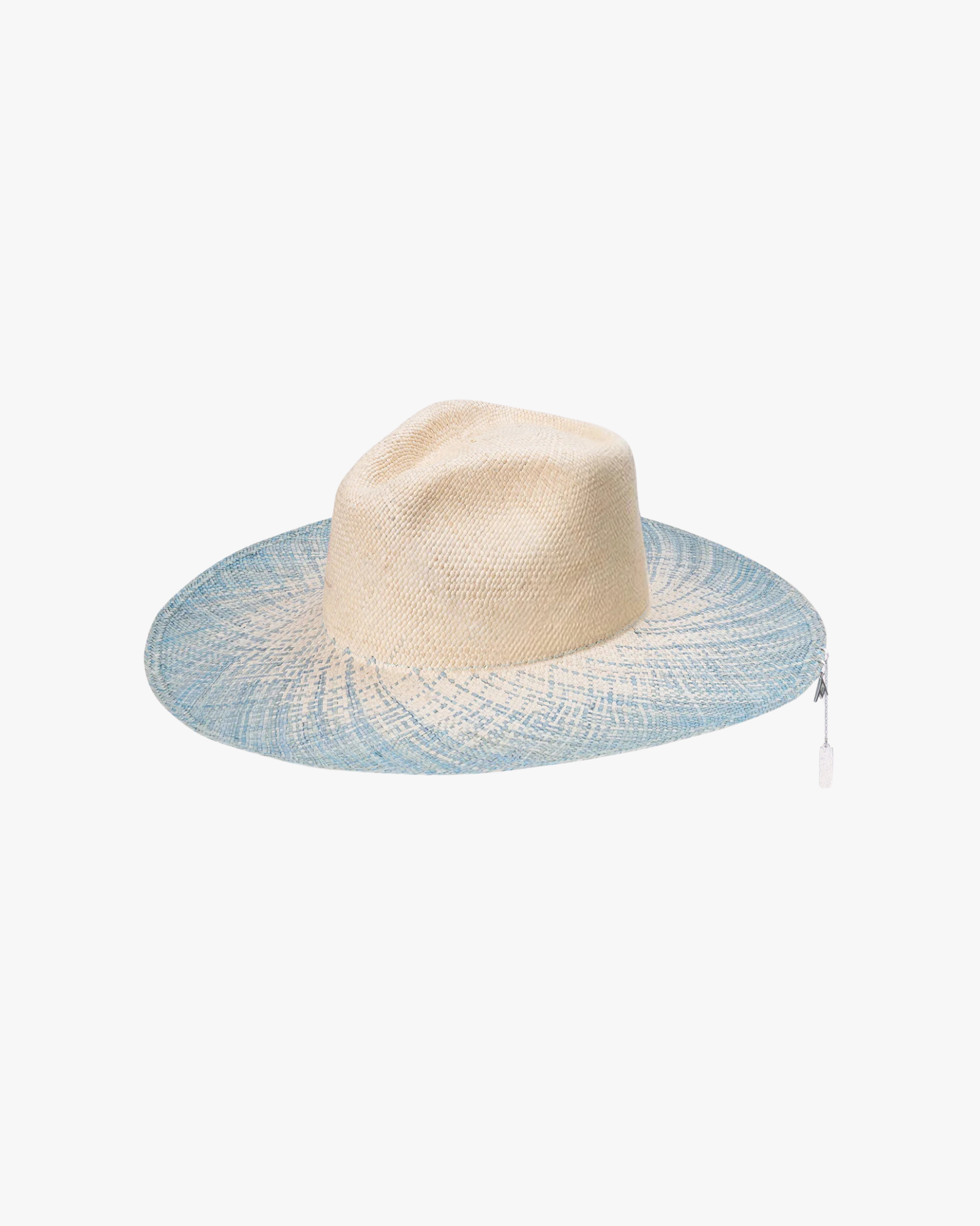 Straw Hat Seaside Plain Ecru And Blue