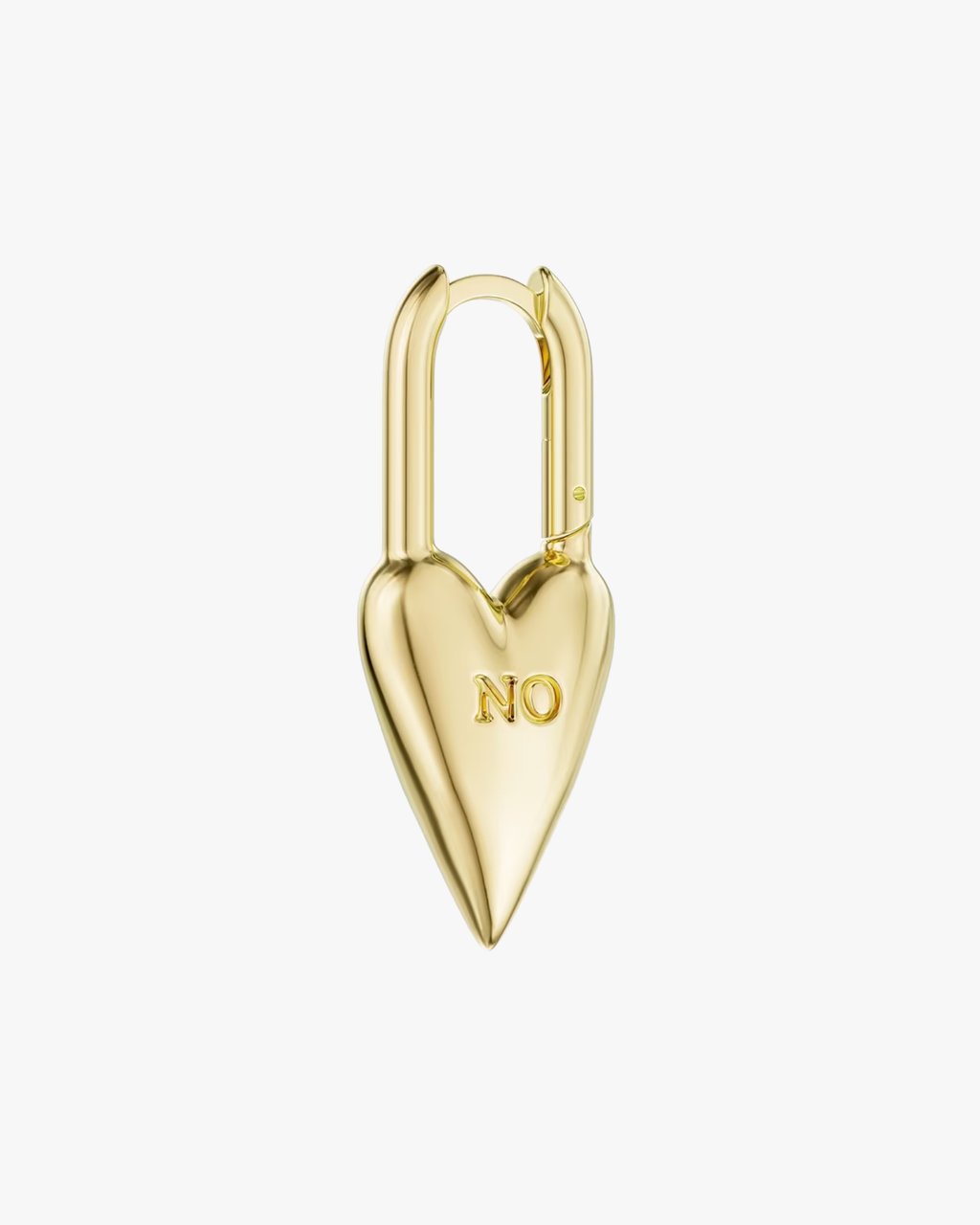 Yes-No Heart Lock Earring Gold Vermeil