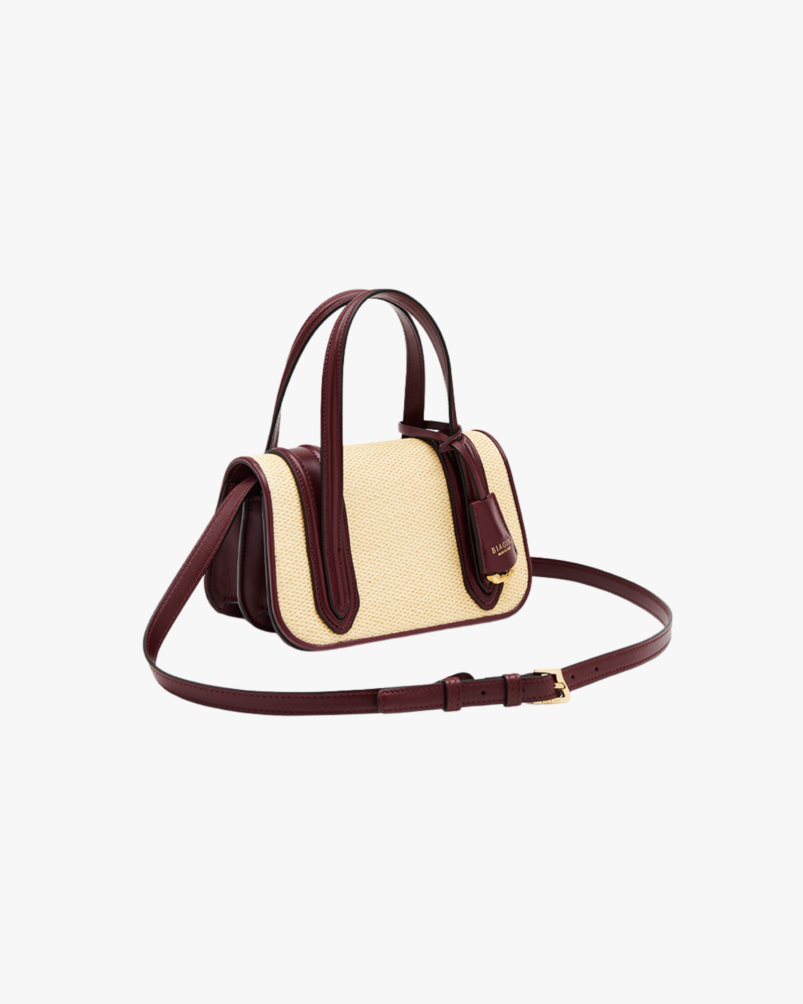 Bonissima Rafia Bordeaux Handle Bag
