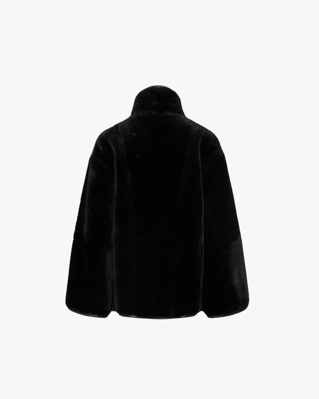 Reversible Shearling Midi Jacket Hawk Black