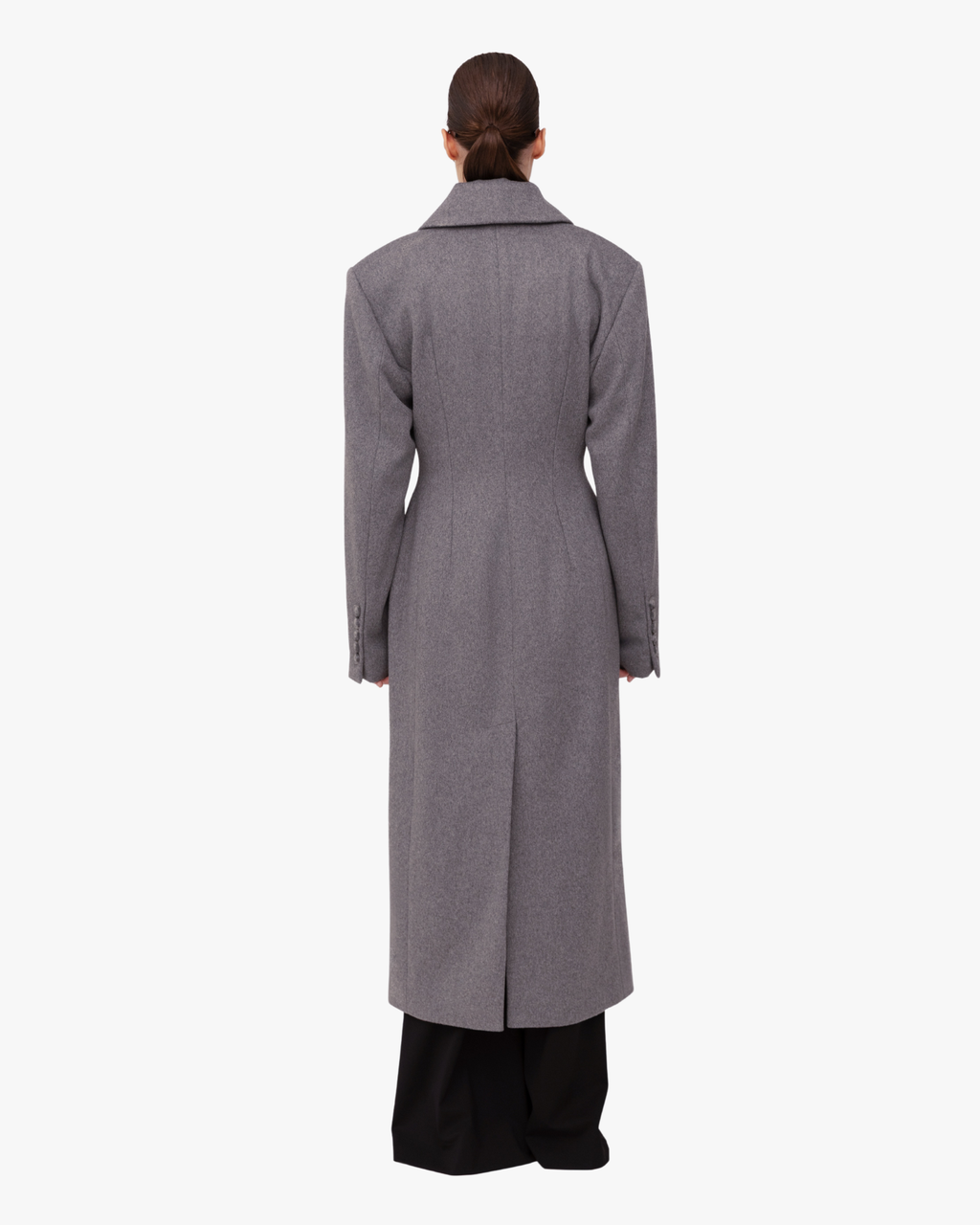 Coat Structured Wool In Grey