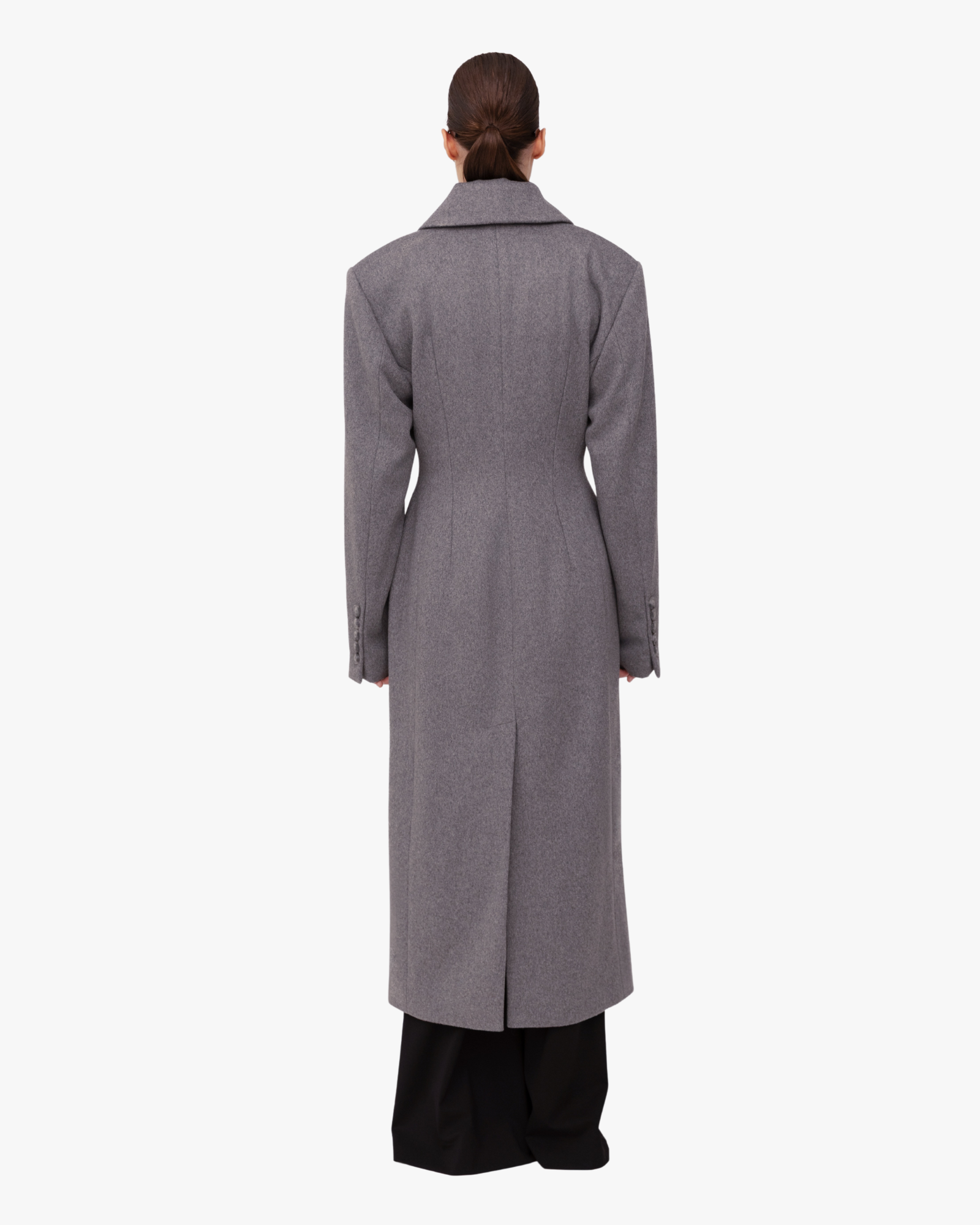 Coat Structured Wool In Grey