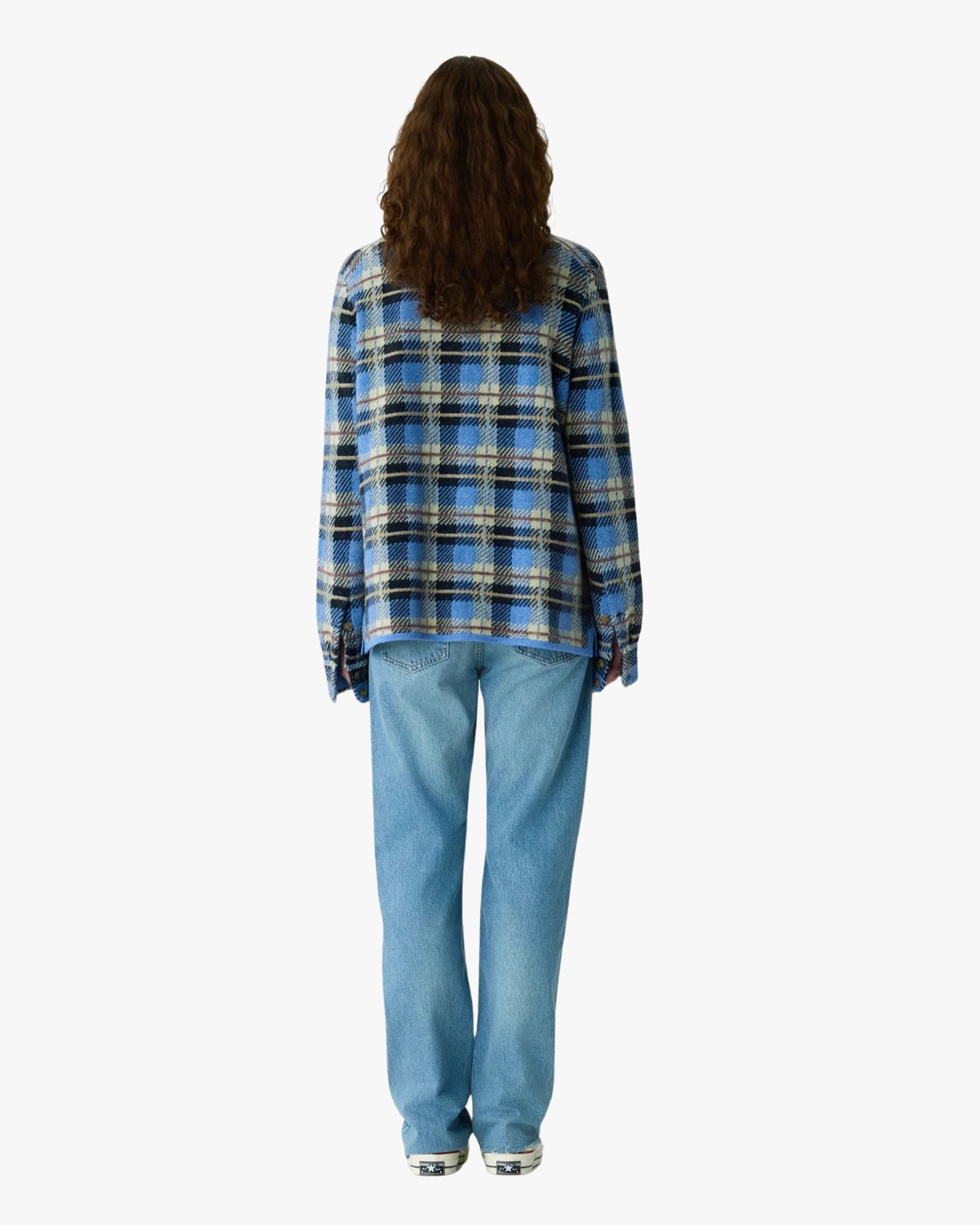 Plaid Cashmere Work Shirt Delft Blue