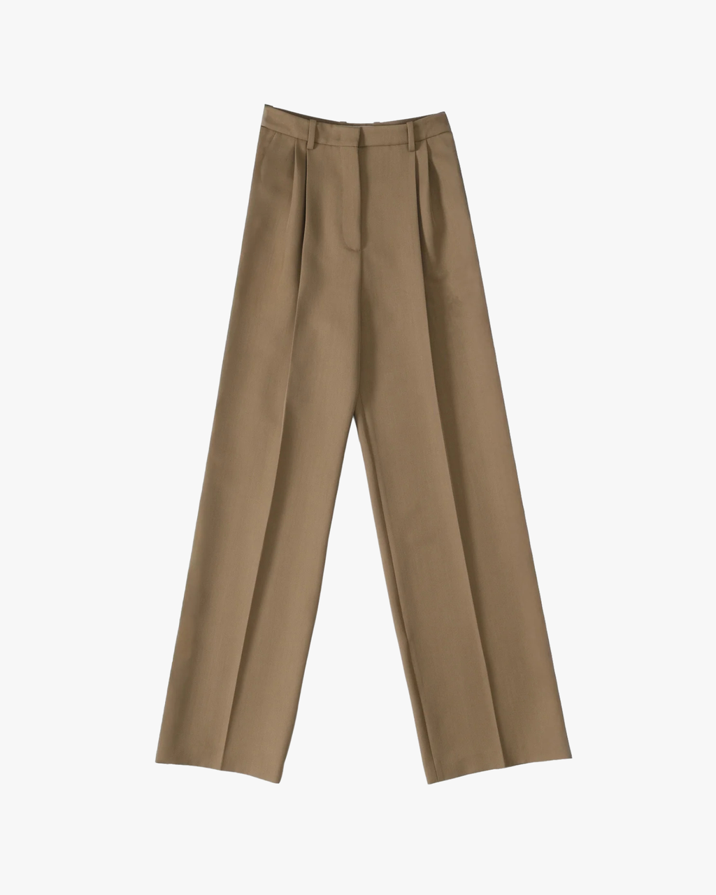 Pleated Straight-Leg Trousers Eje Brown