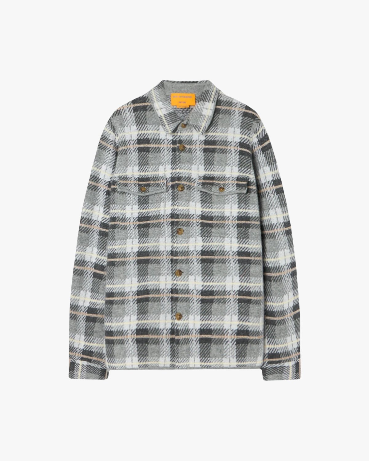 Plaid Cashmere Work Shirt Heather Grey