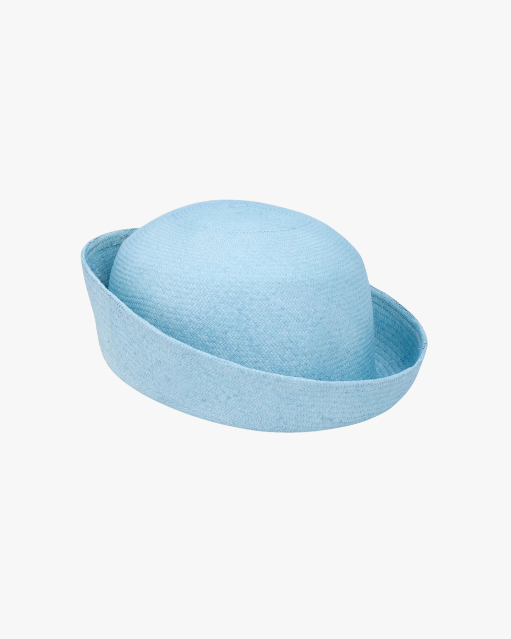 Straw Beret Pillbox Light Blue