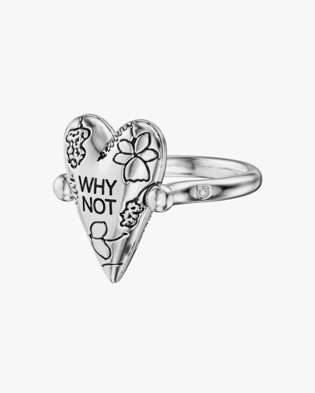 Yes, Why Not Flip Ring In Black Silver