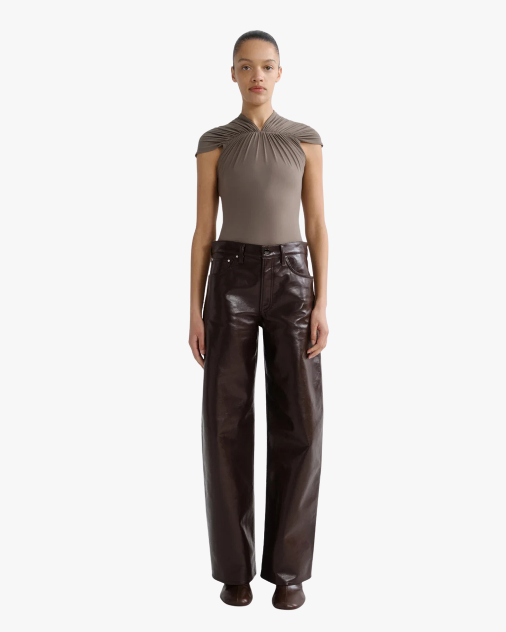 Arc Recycled Leather Red Leather Pants